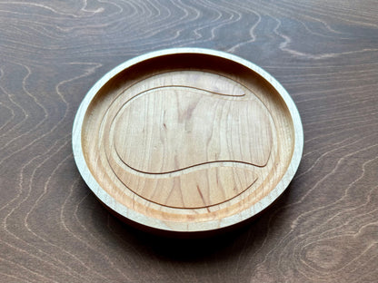 Plateau en bois dur en forme de pomme | Érable | Cerise | Noyer | Plateau fourre-tout | Plateau