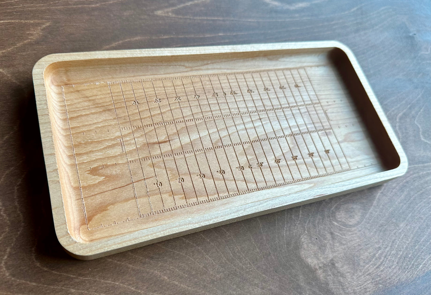 Canadian Football Field Shape Hardwood Catchall Tray | Trivet | Serving Board | Charcuterie | Personalized | Logo | Maple | Cherry | Walnut