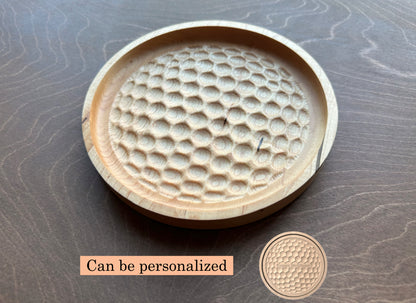 Golf Ball Shape Hardwood Tray | Maple | Cherry | Walnut | Catchall Tray | Wood Sign
