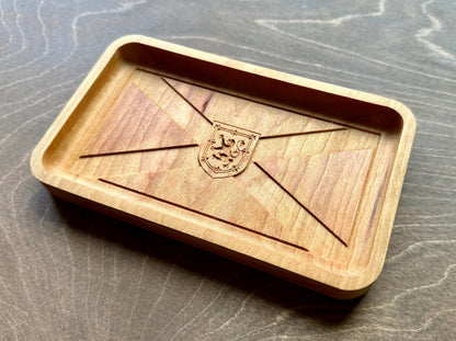 Plateau vide-poches en bois franc avec drapeau de la Nouvelle-Écosse | Érable | Cerisier | Noyer | Halifax | Cape Breton N.-É. Canada | Souvenir | En bois