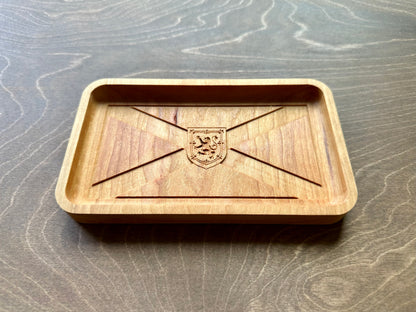 Plateau vide-poches en bois franc avec drapeau de la Nouvelle-Écosse | Érable | Cerisier | Noyer | Halifax | Cape Breton N.-É. Canada | Souvenir | En bois
