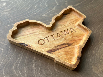Ottawa Shape Hardwood Catchall Tray | Maple | Cherry | Walnut | Ontario | Canada | National Capital | Souvenir | Keepsake