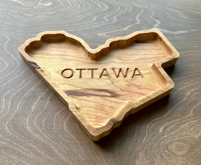 Ottawa Shape Hardwood Catchall Tray | Maple | Cherry | Walnut | Ontario | Canada | National Capital | Souvenir | Keepsake