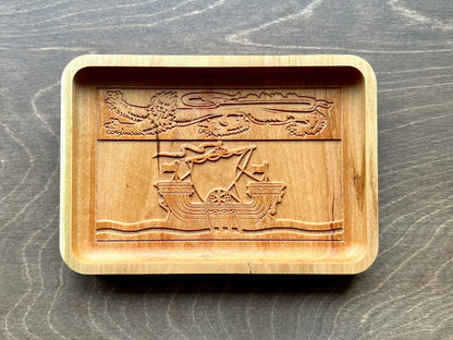 New Brunswick Hardwood Flag Catchall Tray | Maple | Cherry | Walnut | Moncton | Fredericton | Saint John | Keepsake | Wooden