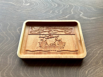 New Brunswick Hardwood Flag Catchall Tray | Maple | Cherry | Walnut | Moncton | Fredericton | Saint John | Keepsake | Wooden