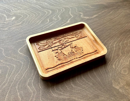 New Brunswick Hardwood Flag Catchall Tray | Maple | Cherry | Walnut | Moncton | Fredericton | Saint John | Keepsake | Wooden