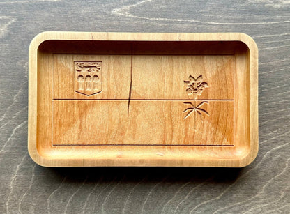 Plateau vide-poche en bois franc drapeau de la Saskatchewan | Érable | Cerisier | Noyer | Saskatoon | Regina | SK Canada | Souvenir | En bois