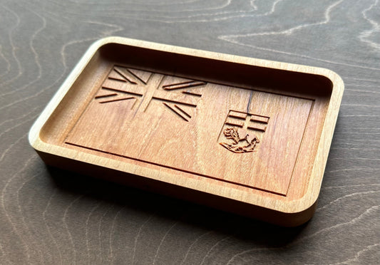 Manitoba Flag Hardwood Catchall Tray | Trivet | Serving Board | Charcuterie Board | Maple | Cherry | Walnut | Winnipeg | Brandon | MB Canada