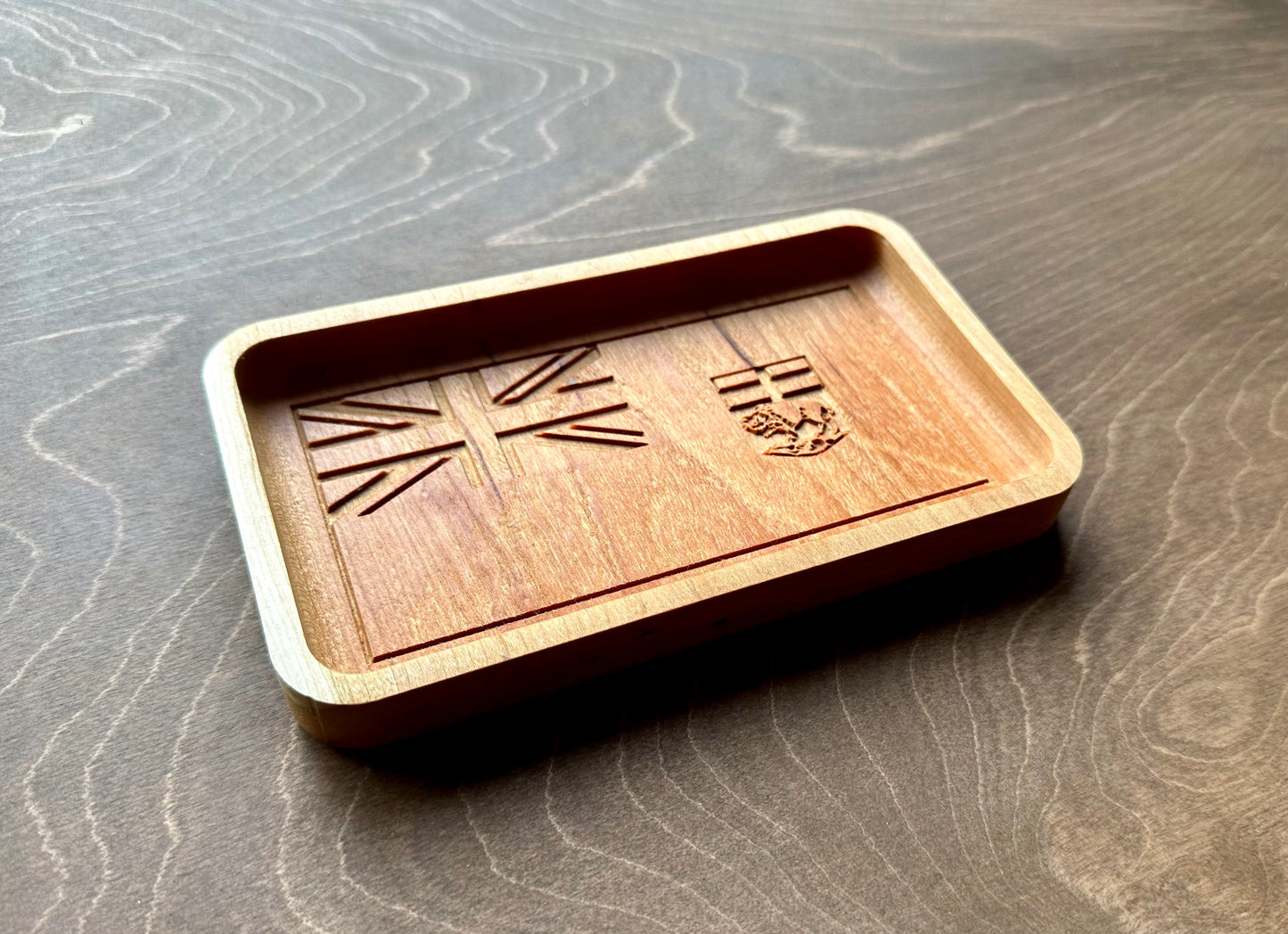 Manitoba Flag Hardwood Catchall Tray | Trivet | Serving Board | Charcuterie Board | Maple | Cherry | Walnut | Winnipeg | Brandon | MB Canada