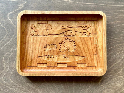 Prince Edward Island Flag Hardwood Catchall Tray | Maple | Cherry | Walnut | Charlottetown | Canada