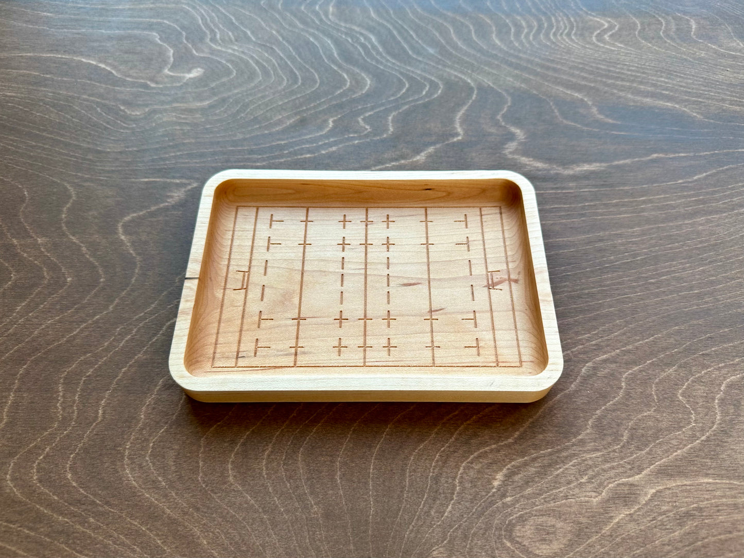 Rugby Union Pitch Shape Hardwood Catchall Tray | Trivet | Serving Board | Charcuterie | Personalized | Maple | Cherry | Walnut | Logo