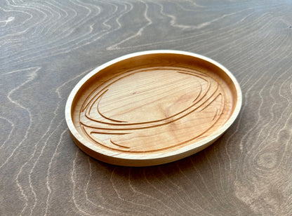 Rugby Ball Shape Hardwood Catchall Tray | Personalized | Maple | Cherry | Walnut | Serving Board