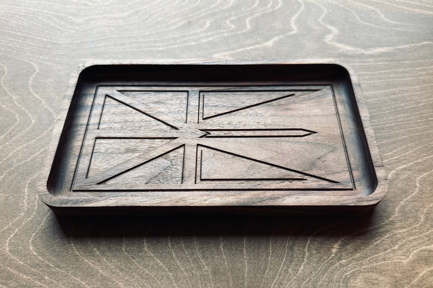 Newfoundland and Labrador Flag Hardwood Catchall Tray | Trivet | Serving Board | Charcuterie | Maple | Cherry | Walnut | St John's | Canada