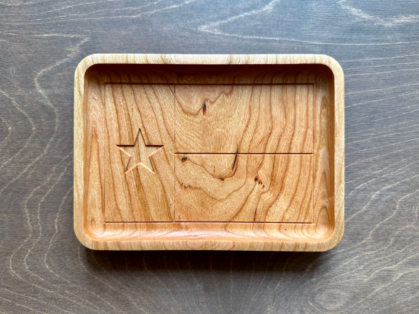 Texas State Flag Hardwood Catchall Tray | Trivet | Serving Board | Charcuterie | Maple | Cherry | Walnut | Austin | Houston | Dallas | TX