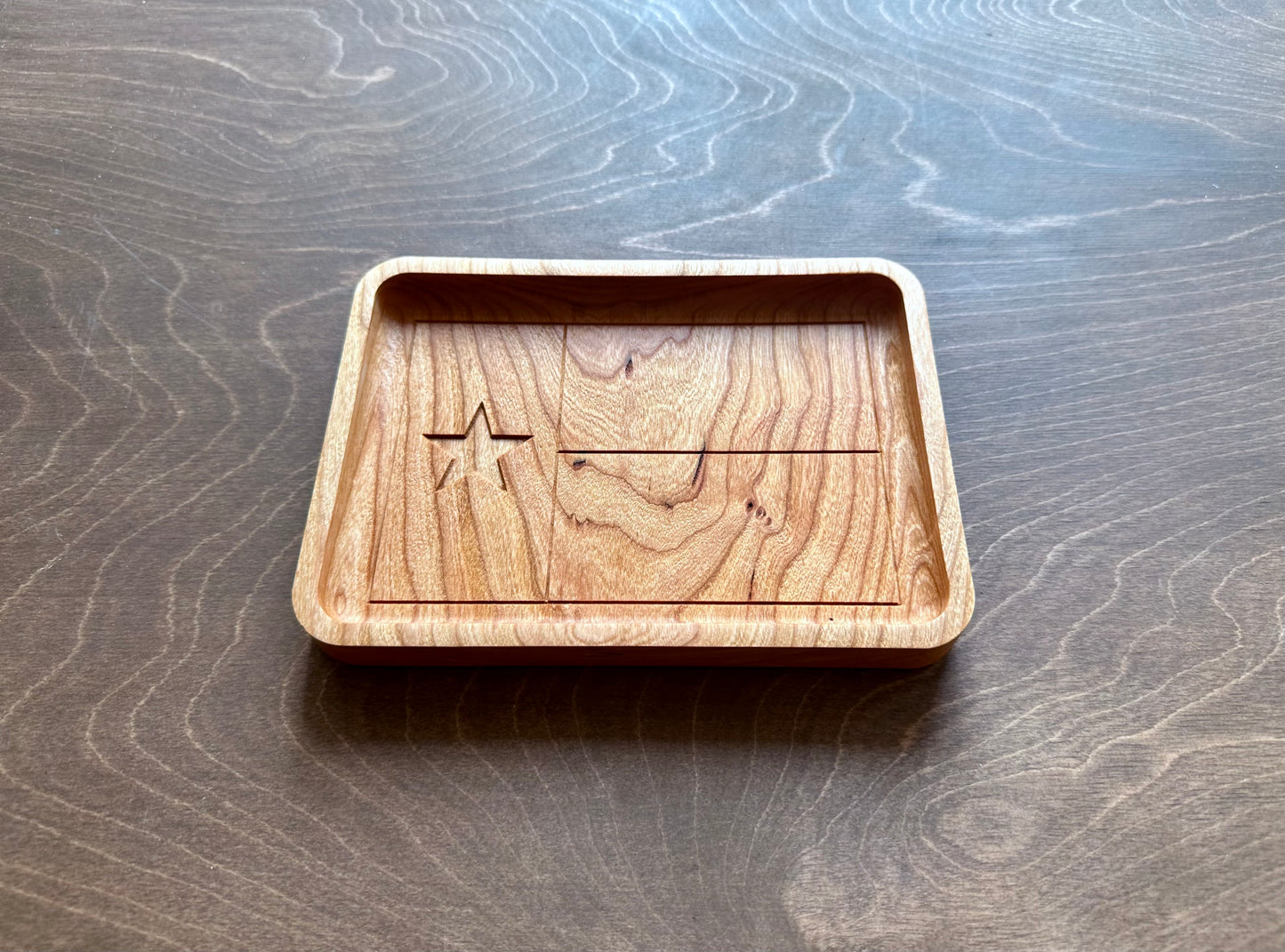 Texas State Flag Hardwood Catchall Tray | Trivet | Serving Board | Charcuterie | Maple | Cherry | Walnut | Austin | Houston | Dallas | TX