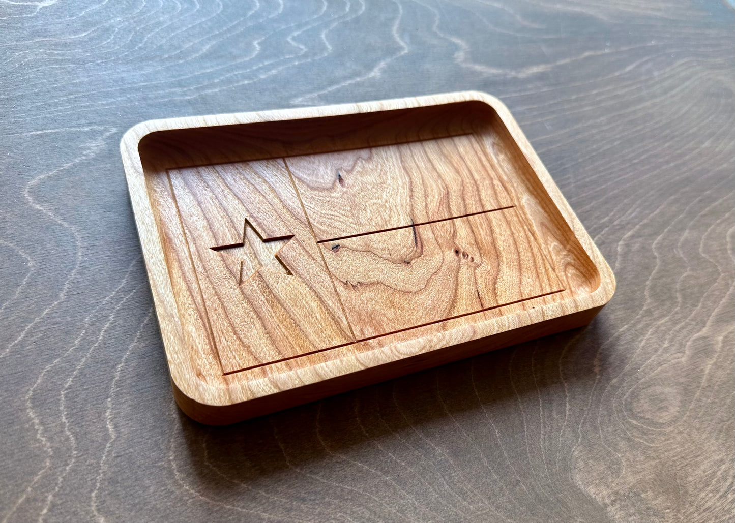 Texas State Flag Hardwood Catchall Tray | Trivet | Serving Board | Charcuterie | Maple | Cherry | Walnut | Austin | Houston | Dallas | TX