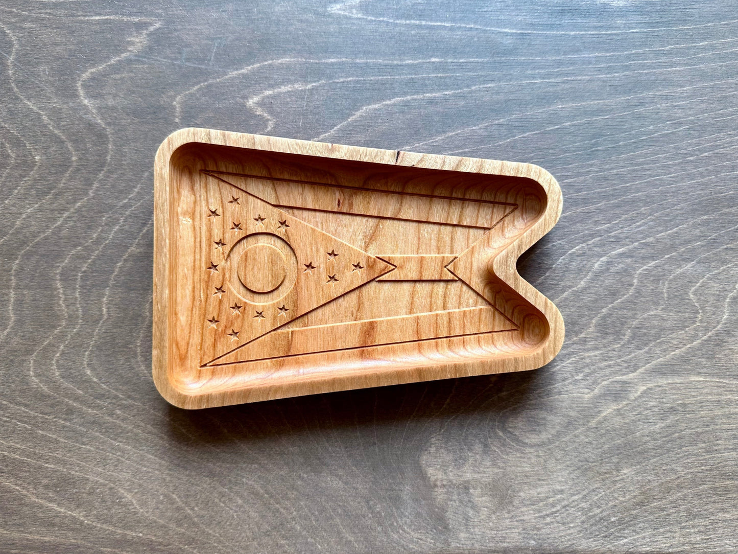 Ohio State Flag Hardwood Catchall Tray | Trivet | Serving Board | Charcuterie | Maple | Cherry | Walnut | Columbus | Cleveland | Cincinnati