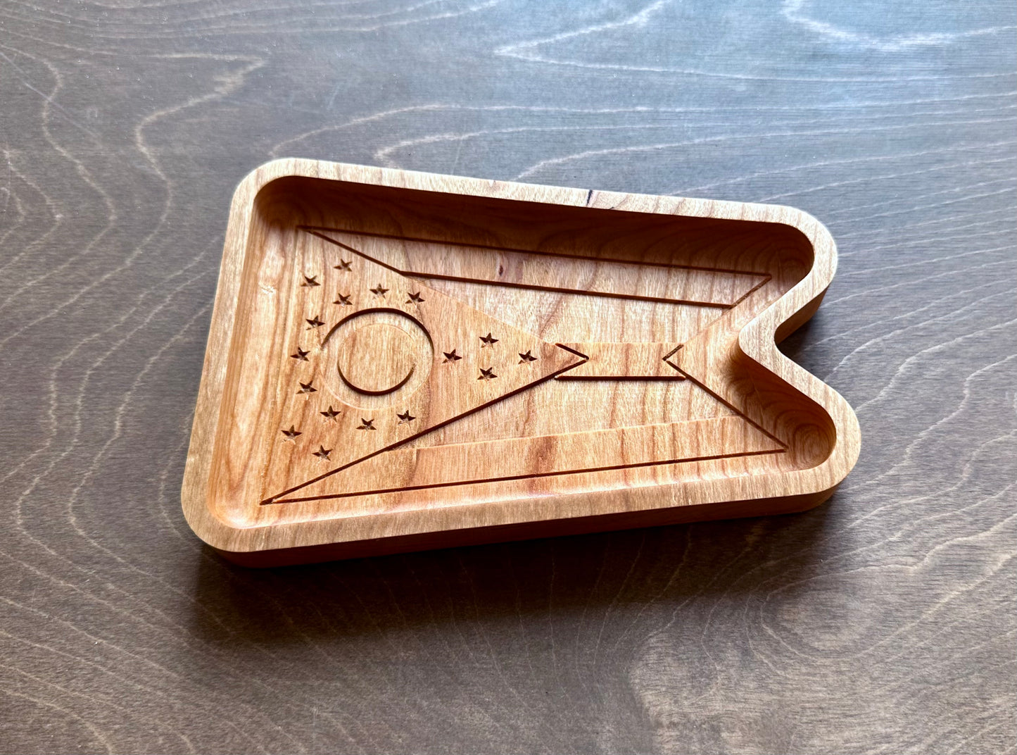 Ohio State Flag Hardwood Catchall Tray | Trivet | Serving Board | Charcuterie | Maple | Cherry | Walnut | Columbus | Cleveland | Cincinnati