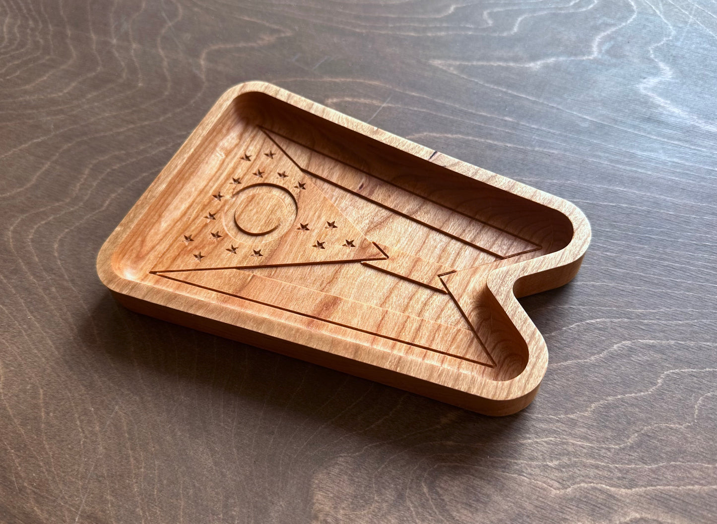 Ohio State Flag Hardwood Catchall Tray | Trivet | Serving Board | Charcuterie | Maple | Cherry | Walnut | Columbus | Cleveland | Cincinnati