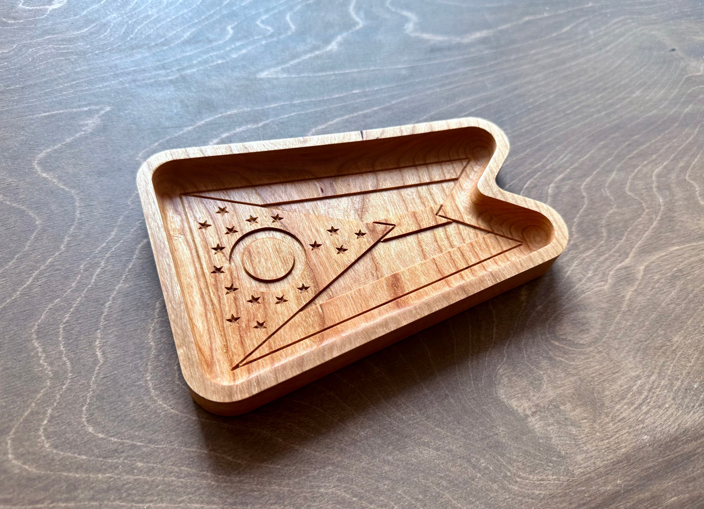 Ohio State Flag Hardwood Catchall Tray | Trivet | Serving Board | Charcuterie | Maple | Cherry | Walnut | Columbus | Cleveland | Cincinnati