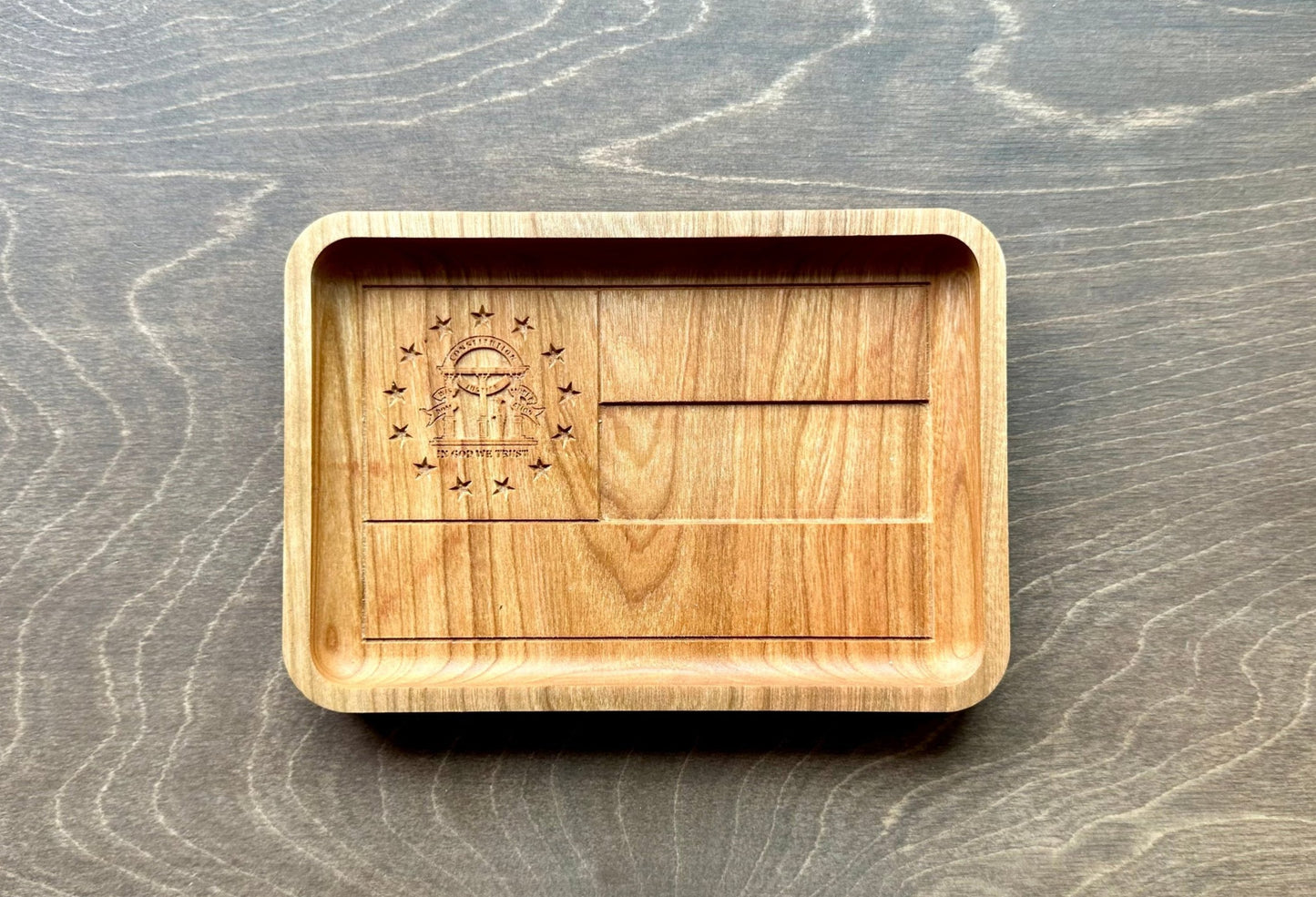 Georgia State Flag Hardwood Catchall Tray | Trivet | Serving Board | Charcuterie | Maple | Cherry | Walnut | Atlanta | Augusta | Macon | GA