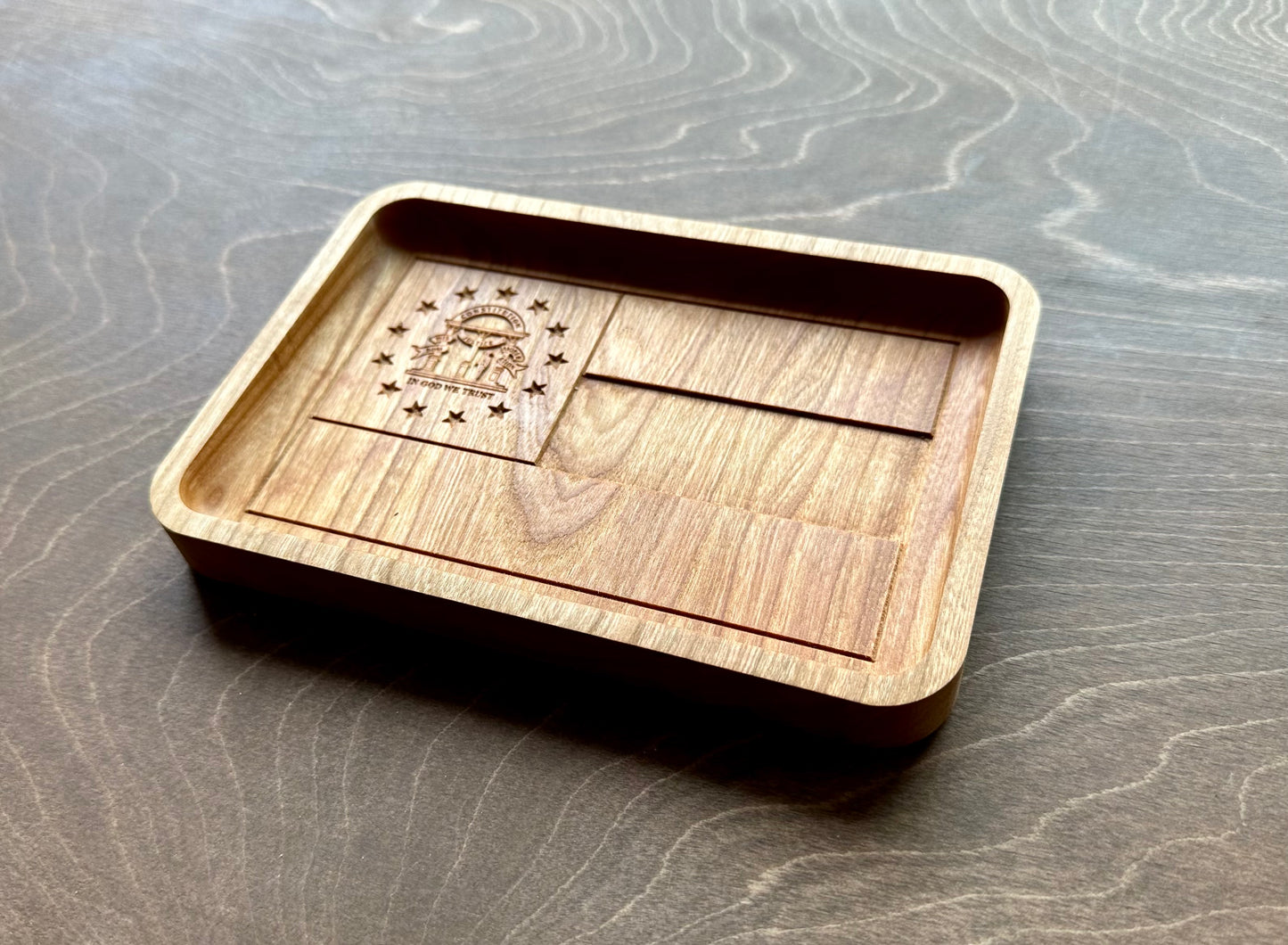 Georgia State Flag Hardwood Catchall Tray | Trivet | Serving Board | Charcuterie | Maple | Cherry | Walnut | Atlanta | Augusta | Macon | GA