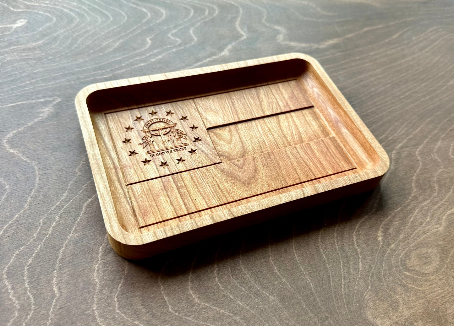 Georgia State Flag Hardwood Catchall Tray | Trivet | Serving Board | Charcuterie | Maple | Cherry | Walnut | Atlanta | Augusta | Macon | GA