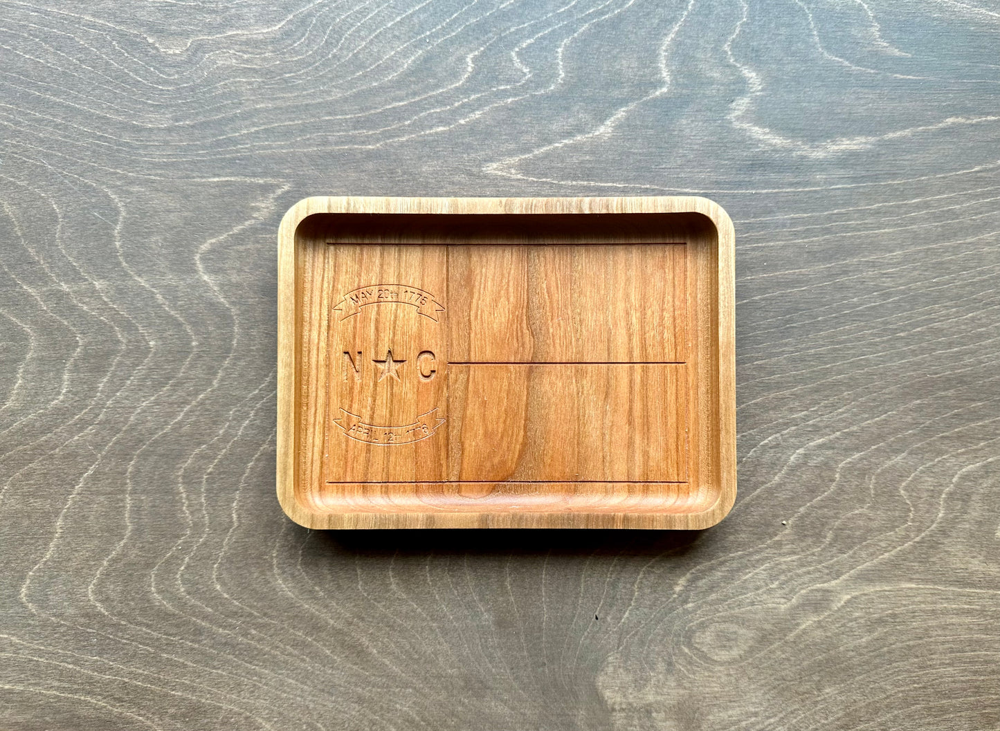 North Carolina State Flag Hardwood Catchall Tray | Trivet | Serving Board | Charcuterie | Maple | Cherry | Walnut | Charlotte | Raleigh | NC