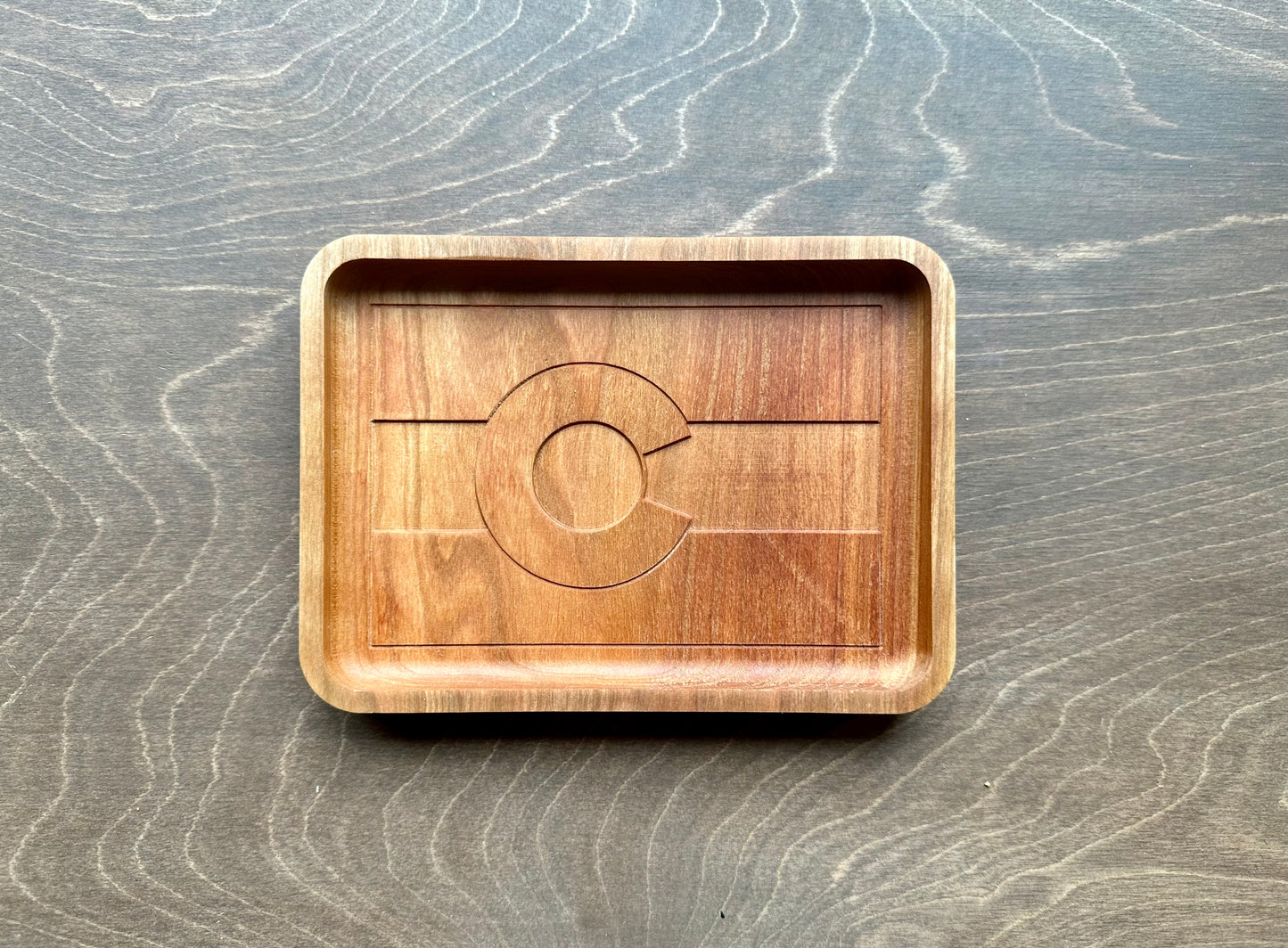 Colorado State Flag Hardwood Catchall Tray | Trivet | Serving Board | Charcuterie | Maple | Cherry | Walnut | Denver | Aurora | Fort Collins