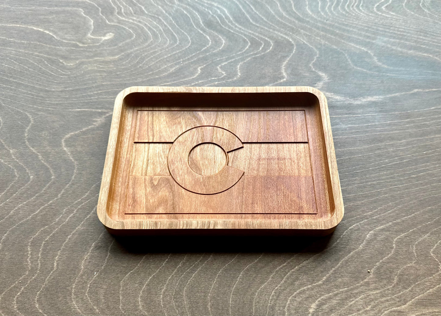 Colorado State Flag Hardwood Catchall Tray | Trivet | Serving Board | Charcuterie | Maple | Cherry | Walnut | Denver | Aurora | Fort Collins