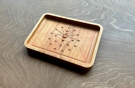 Indiana State Flag Hardwood Catchall Tray | Trivet | Serving Board | Charcuterie | Maple | Cherry | Walnut | Indianapolis | Fort Wayne | IN