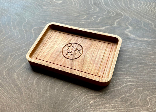 Tennessee State Flag Hardwood Catchall Tray | Trivet | Serving Board | Charcuterie | Maple | Cherry | Walnut | Nashville | Memphis | TN USA