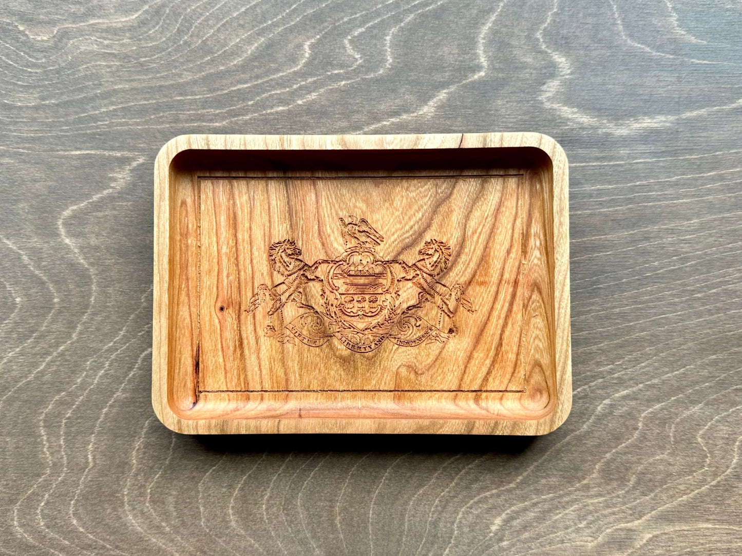 Pennsylvania State Flag Hardwood Catchall Tray | Trivet | Serving Board | Charcuterie | Maple | Cherry | Walnut | Harrisburg | Philadelphia