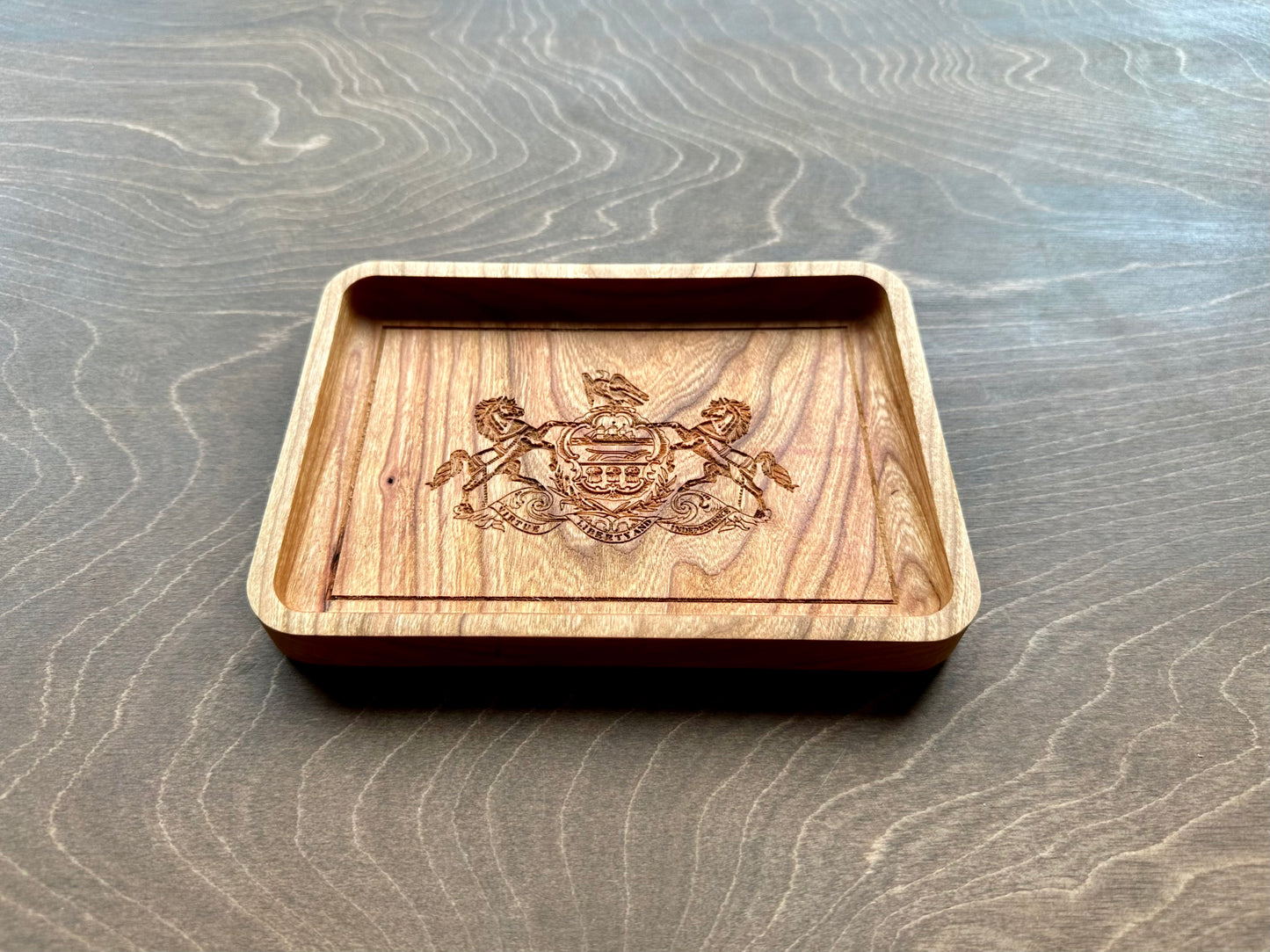 Pennsylvania State Flag Hardwood Catchall Tray | Trivet | Serving Board | Charcuterie | Maple | Cherry | Walnut | Harrisburg | Philadelphia