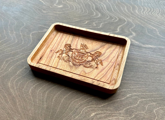 Pennsylvania State Flag Hardwood Catchall Tray | Trivet | Serving Board | Charcuterie | Maple | Cherry | Walnut | Harrisburg | Philadelphia