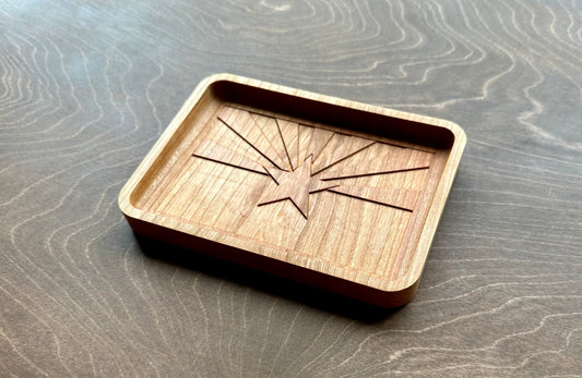 Arizona State Flag Hardwood Catchall Tray | Trivet | Serving Board | Charcuterie | Maple | Cherry | Walnut | Phoenix | Tucson | Mesa | AZ