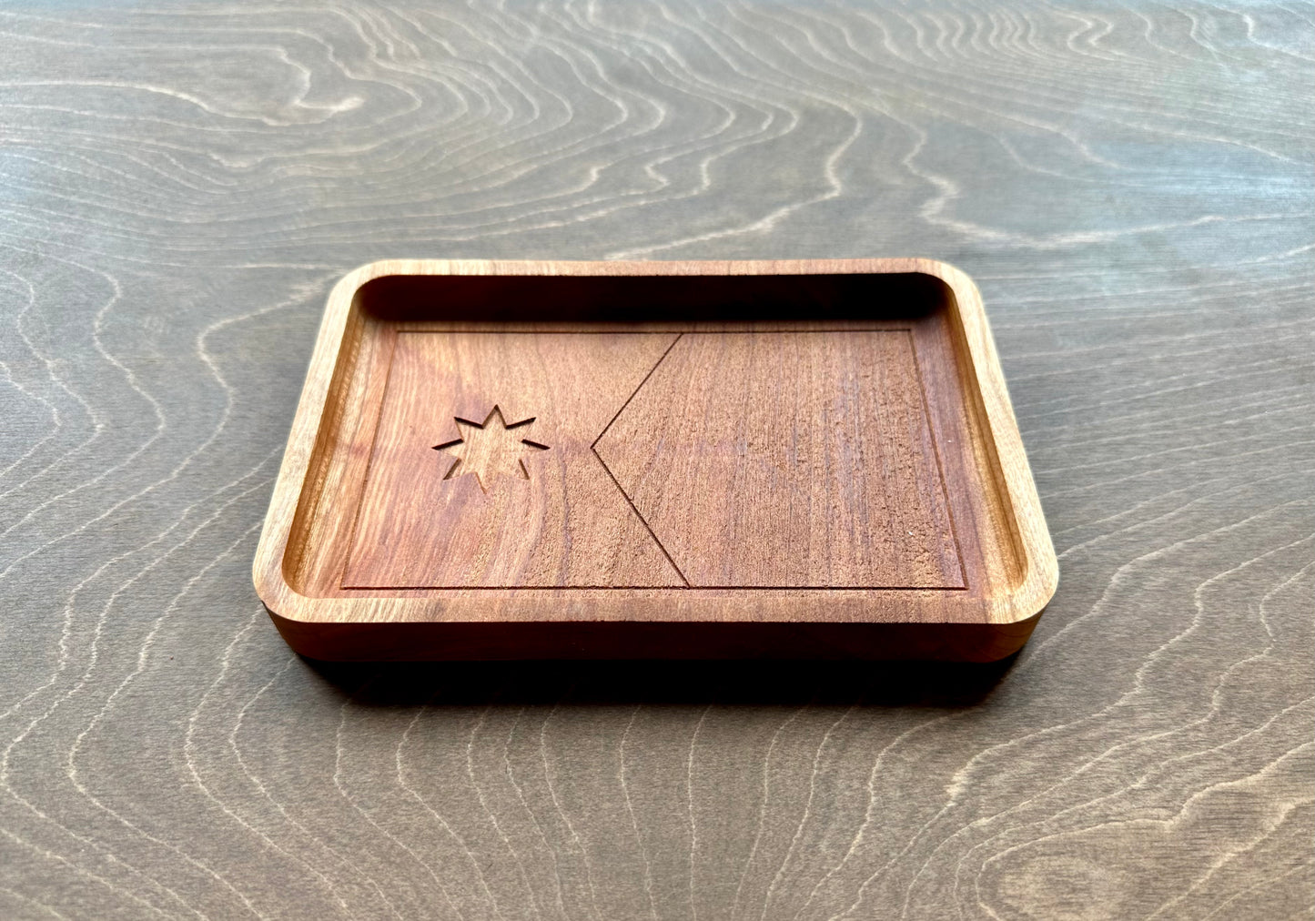 Minnesota State Flag Hardwood Catchall Tray | Trivet | Serving Board | Charcuterie | Maple | Cherry | Walnut | Minneapolis | Saint Paul | MN