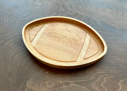 Canadian/American Football Shape Hardwood Catchall Tray | Trivet |  Personalized | Maple | Cherry | Walnut | Serving Board