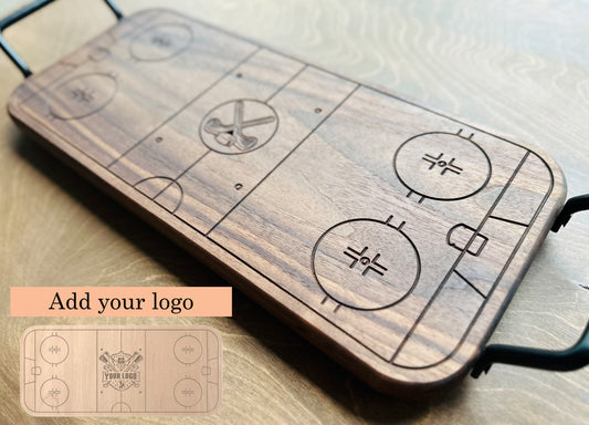 Hockey Rink Shape Charcuterie Board | Cutting Board | Serving Cheese Board | Own Logo | Maple | Cherry | Walnut | Custom | Personalized