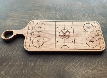 Hockey Rink Shape Charcuterie Board | Cutting Board | Serving Cheese Board | Own Logo | Maple | Cherry | Walnut | Custom | Personalized