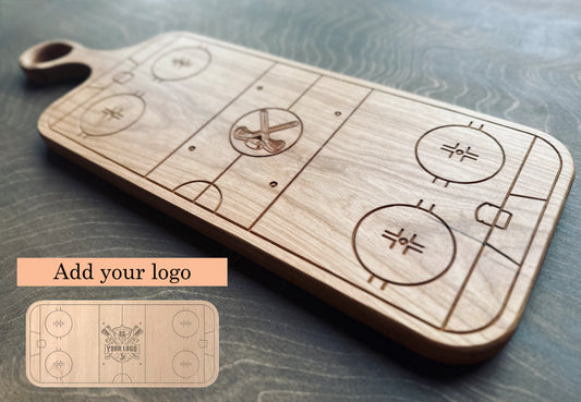 Hockey Rink Shape Charcuterie Board | Cutting Board | Serving Cheese Board | Own Logo | Maple | Cherry | Walnut | Custom | Personalized