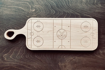 Hockey Rink Shape Charcuterie Board | Cutting Board | Serving Cheese Board | Own Logo | Maple | Cherry | Walnut | Custom | Personalized