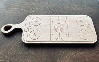 Hockey Rink Shape Charcuterie Board | Cutting Board | Serving Cheese Board | Own Logo | Maple | Cherry | Walnut | Custom | Personalized