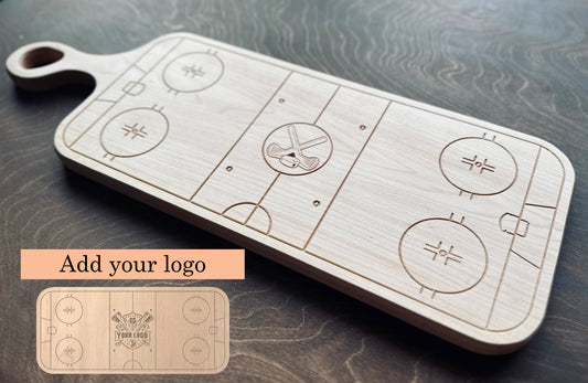 Hockey Rink Shape Charcuterie Board | Cutting Board | Serving Cheese Board | Own Logo | Maple | Cherry | Walnut | Custom | Personalized