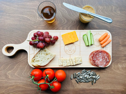Hockey Rink Shape Charcuterie Board | Cutting Board | Serving Cheese Board | Own Logo | Maple | Cherry | Walnut | Custom | Personalized