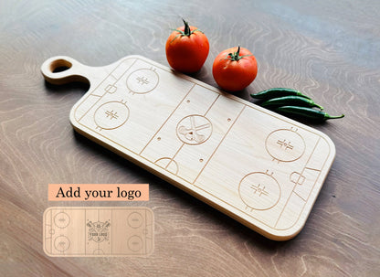 Hockey Rink Shape Charcuterie Board | Cutting Board | Serving Cheese Board | Own Logo | Maple | Cherry | Walnut | Custom | Personalized