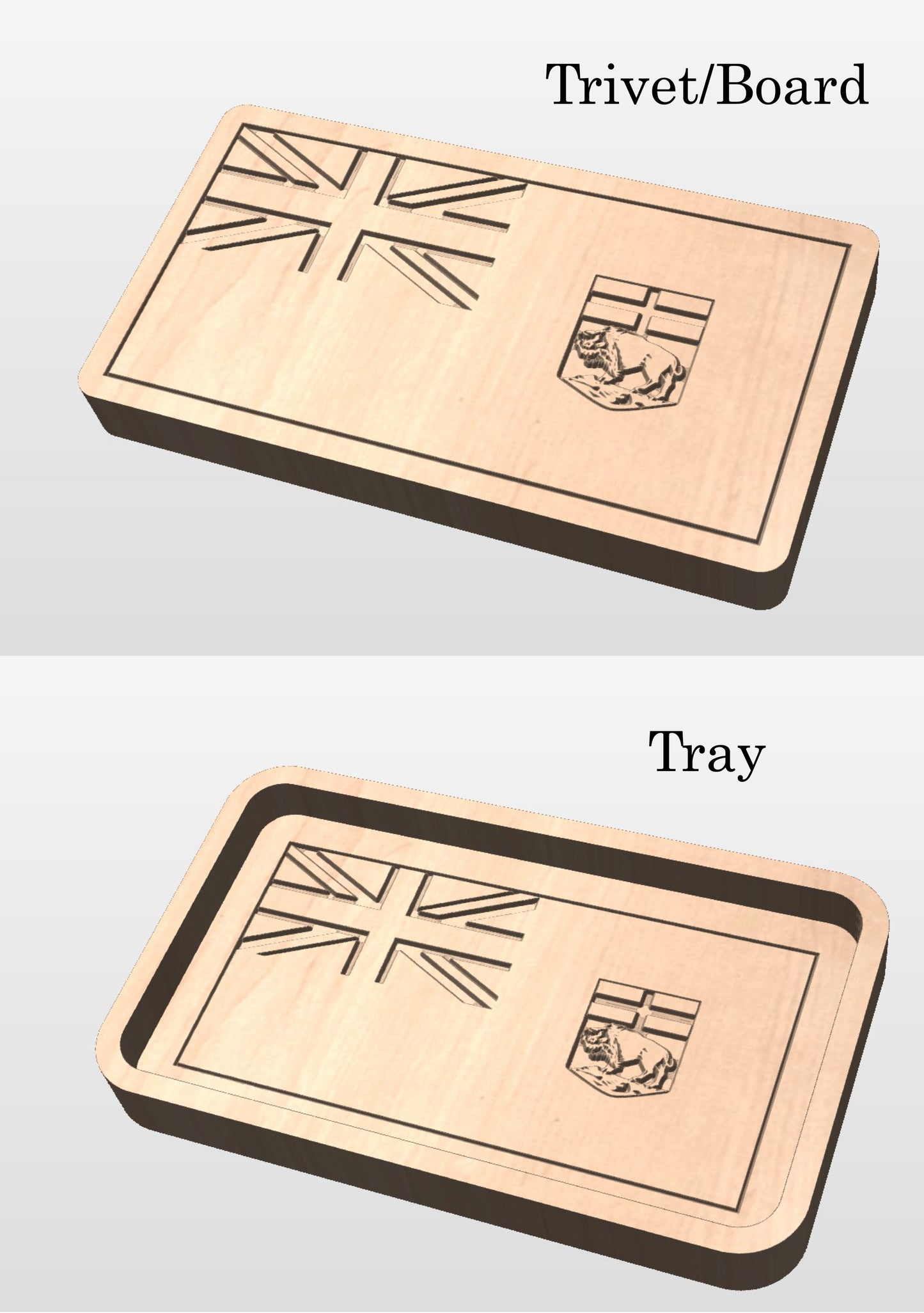 Manitoba Flag Hardwood Catchall Tray | Trivet | Serving Board | Charcuterie Board | Maple | Cherry | Walnut | Winnipeg | Brandon | MB Canada