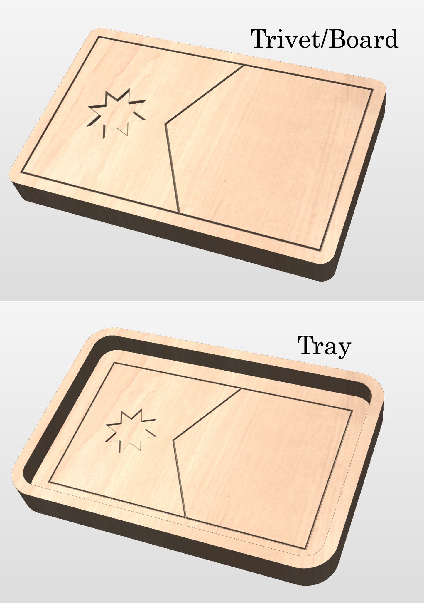 Minnesota State Flag Hardwood Catchall Tray | Trivet | Serving Board | Charcuterie | Maple | Cherry | Walnut | Minneapolis | Saint Paul | MN