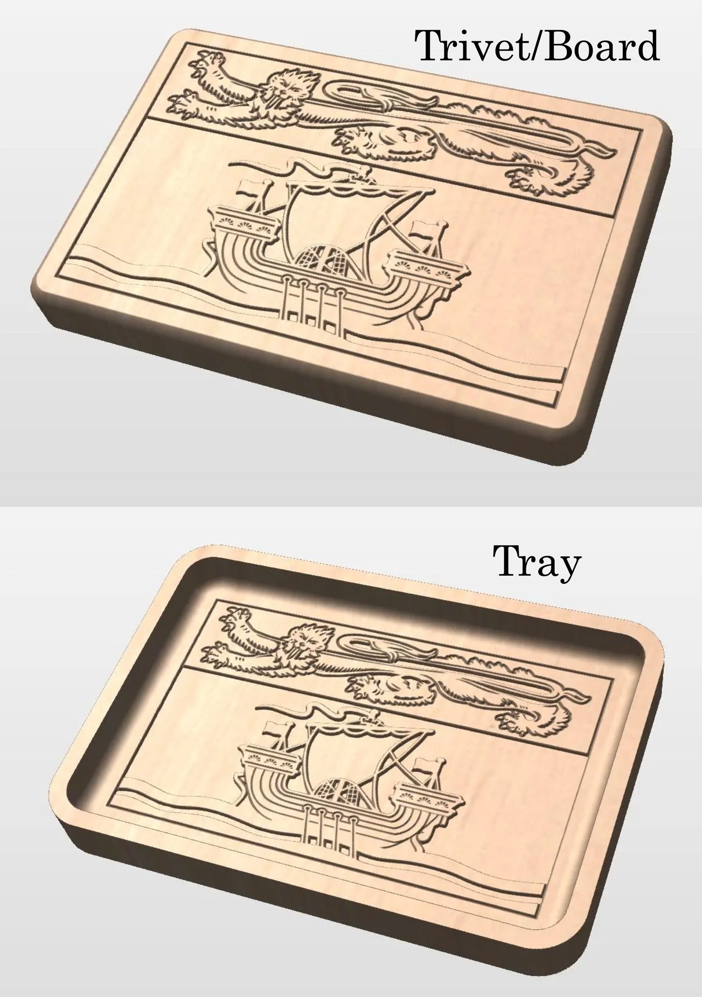 New Brunswick Hardwood Flag Catchall Tray | Trivet | Serving Board | Charcuterie | Maple | Cherry | Walnut | Moncton Fredericton Saint John