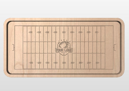 American Football Field Shape Hardwood Catchall Tray | Personalized | Logo | Maple | Cherry | Walnut